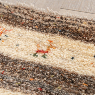 ギャッベ　ペルシャ手織り絨毯　座布団　43×46cm