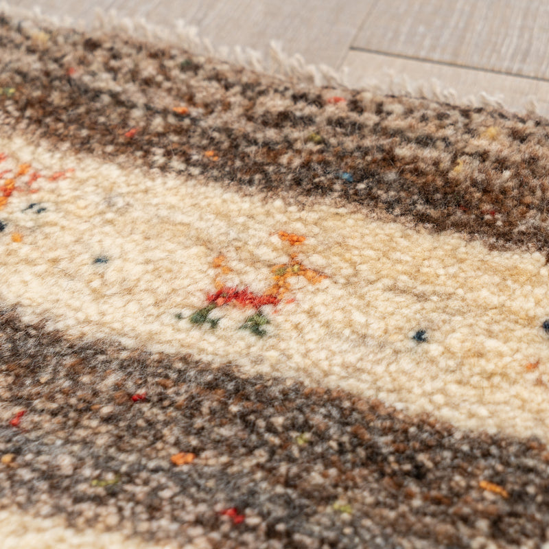 ギャッベ　ペルシャ手織り絨毯　座布団　43×46cm