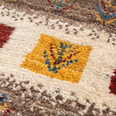 ギャッベ　ペルシャ手織り絨毯　座布団　42×41cm