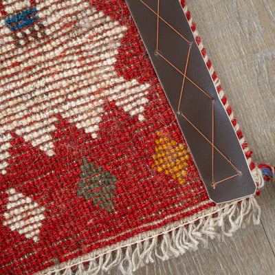 ギャッベ　ペルシャ手織り絨毯　座布団　42×43cm