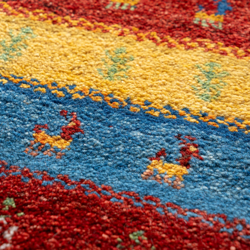 ギャッベ　ペルシャ手織り絨毯　座布団　45×42cm