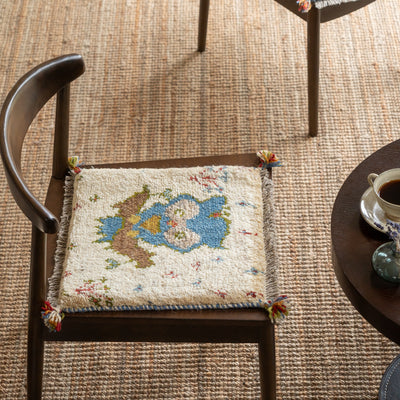 ギャッベ　ペルシャ手織り絨毯　座布団　40×40cm