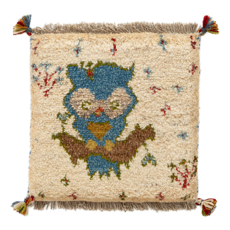 ギャッベ　ペルシャ手織り絨毯　座布団　40×40cm