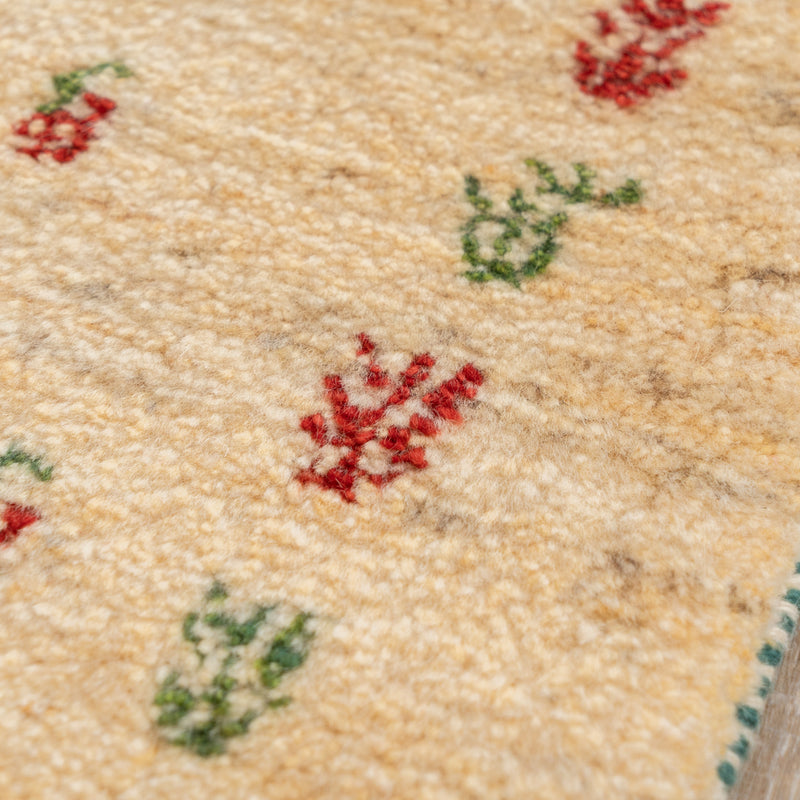 ギャッベ　ペルシャ手織り絨毯　座布団　40×42cm