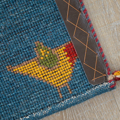 ギャッベ　ペルシャ手織り絨毯　座布団　42×42cm