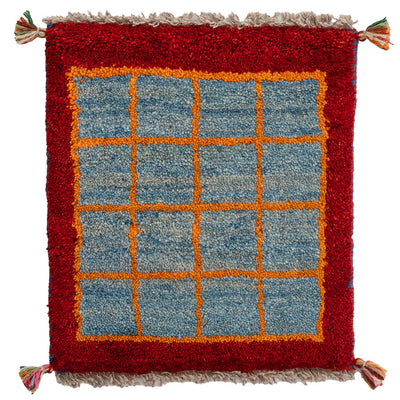 ギャッベ　ペルシャ手織り絨毯　座布団　40×45cm