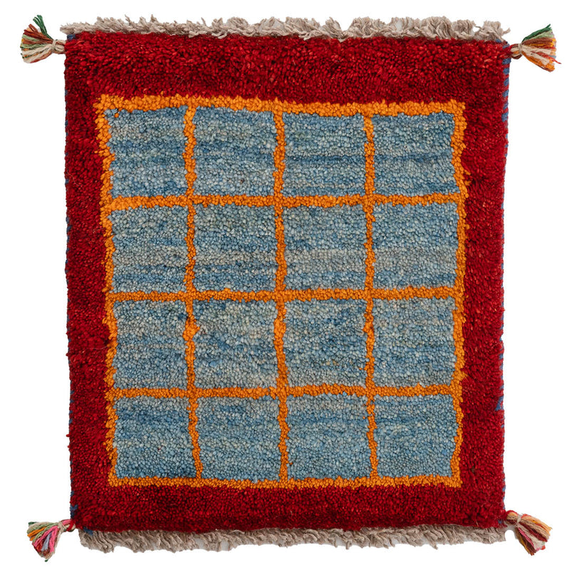 ギャッベ　ペルシャ手織り絨毯　座布団　40×45cm