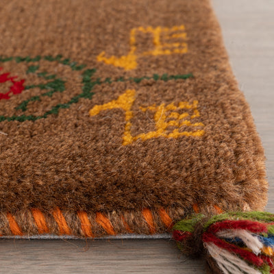 ギャッベ　ペルシャ手織り絨毯　座布団　43×39cm