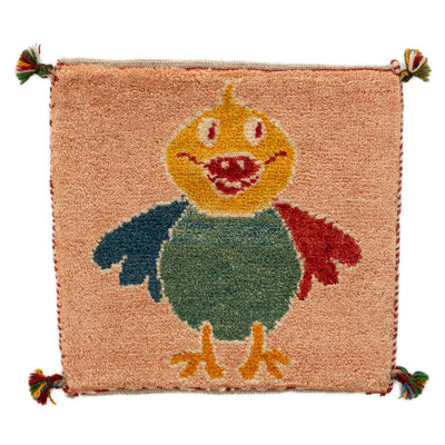 ギャッベ　ペルシャ手織り絨毯　座布団　42×40cm