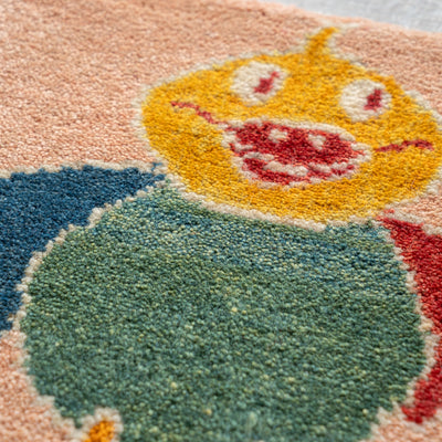 ギャッベ　ペルシャ手織り絨毯　座布団　42×40cm