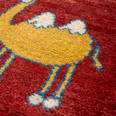 ギャッベ　ペルシャ手織り絨毯　座布団　41×41cm