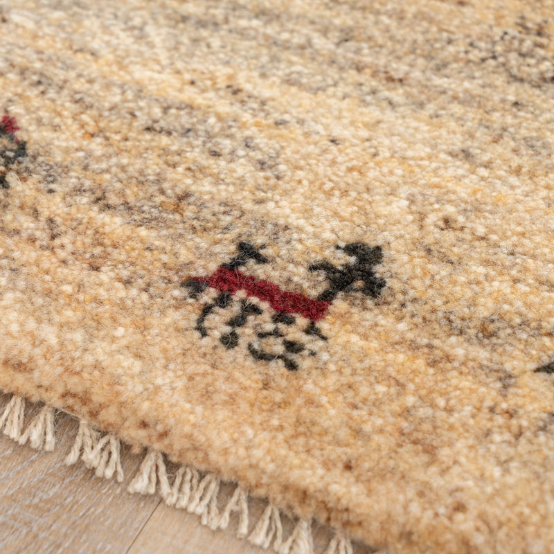 ギャッベ　ペルシャ手織り絨毯　座布団　47×42cm