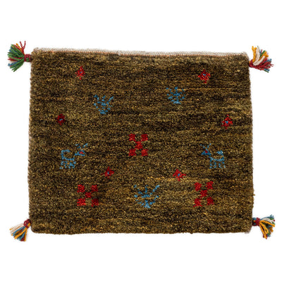 ギャッベ　ペルシャ手織り絨毯　座布団　44×36cm