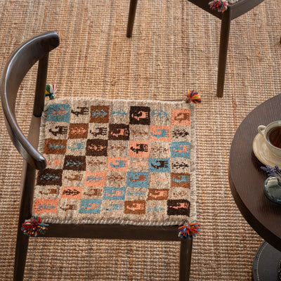 ペルシャ手織りギャッベ 約40×40cm 1枚 – Persiadirect