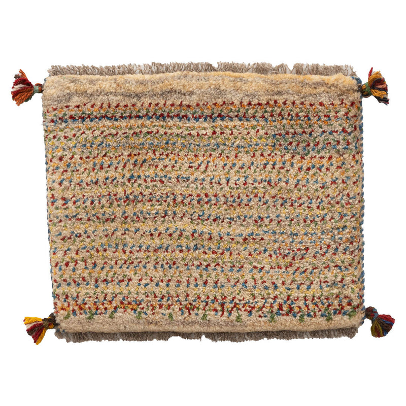 ギャッベ　ペルシャ手織り絨毯　座布団　42×35cm