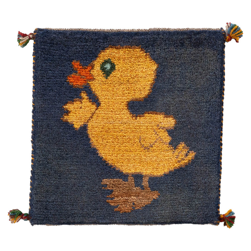 ギャッベ　ペルシャ手織り絨毯　座布団　40×42cm