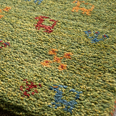 ギャッベ　ペルシャ手織り絨毯　座布団　41×38cm