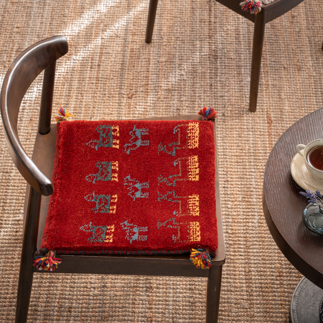 ギャッベ ペルシャ手織り絨毯 座布団 43×41cm – Persiadirect