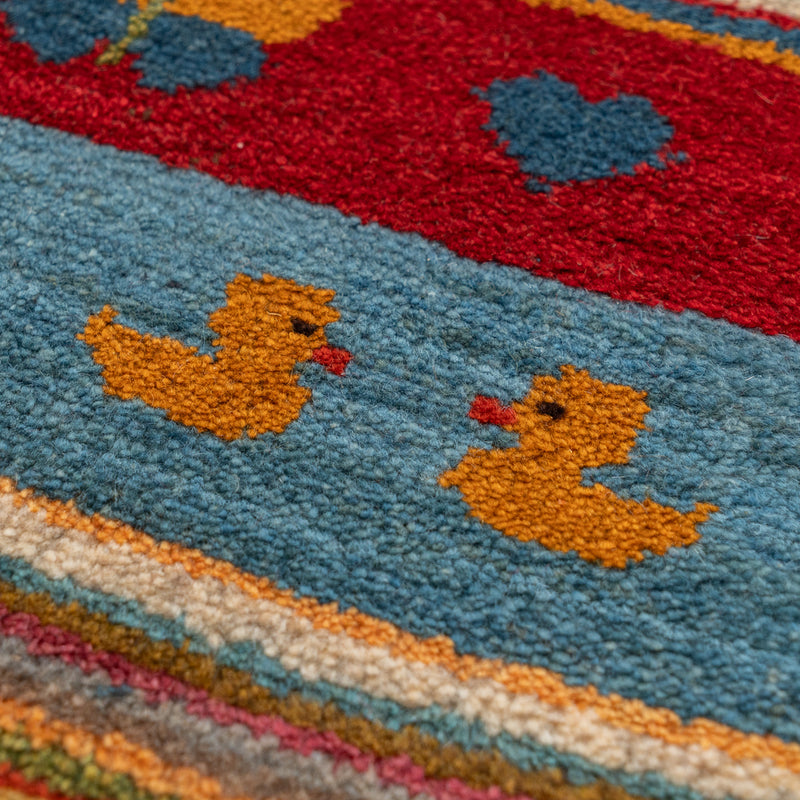 ギャッベ　ペルシャ手織り絨毯　座布団　43×43cm