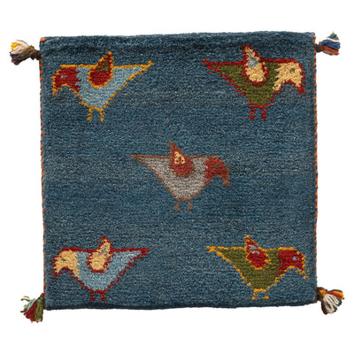 ギャッベ　ペルシャ手織り絨毯　座布団　42×42cm