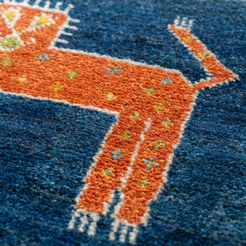 ギャッベ　ペルシャ手織り絨毯　座布団　40×41cm