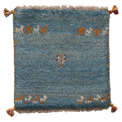 ギャッベ　ペルシャ手織り絨毯　座布団　41×42cm