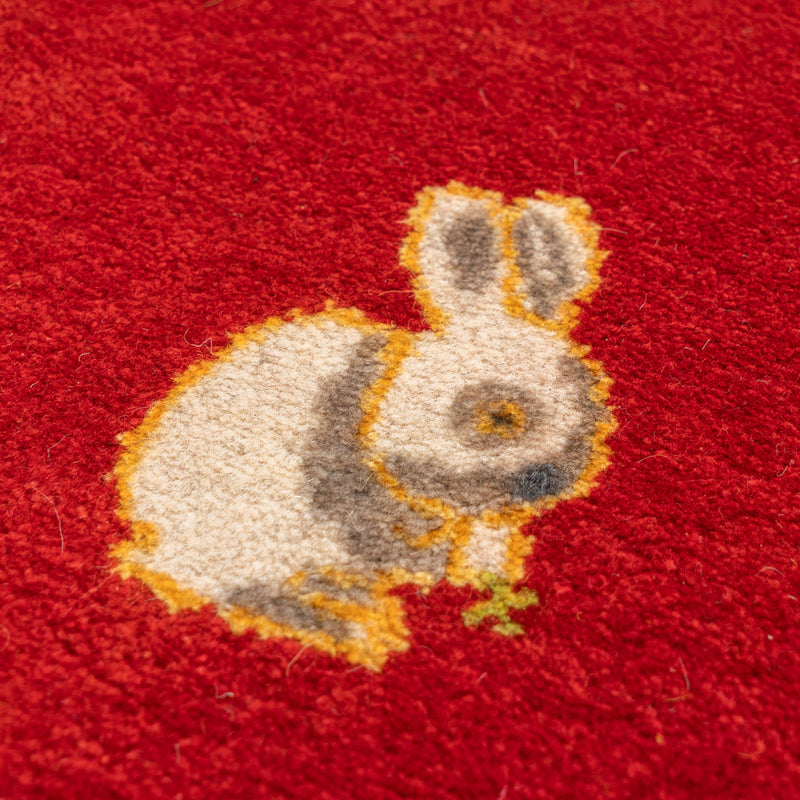 ギャッベ　ペルシャ手織り絨毯　座布団　45×43cm