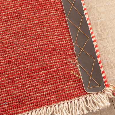 ギャッベ　ペルシャ手織り絨毯　座布団　45×43cm