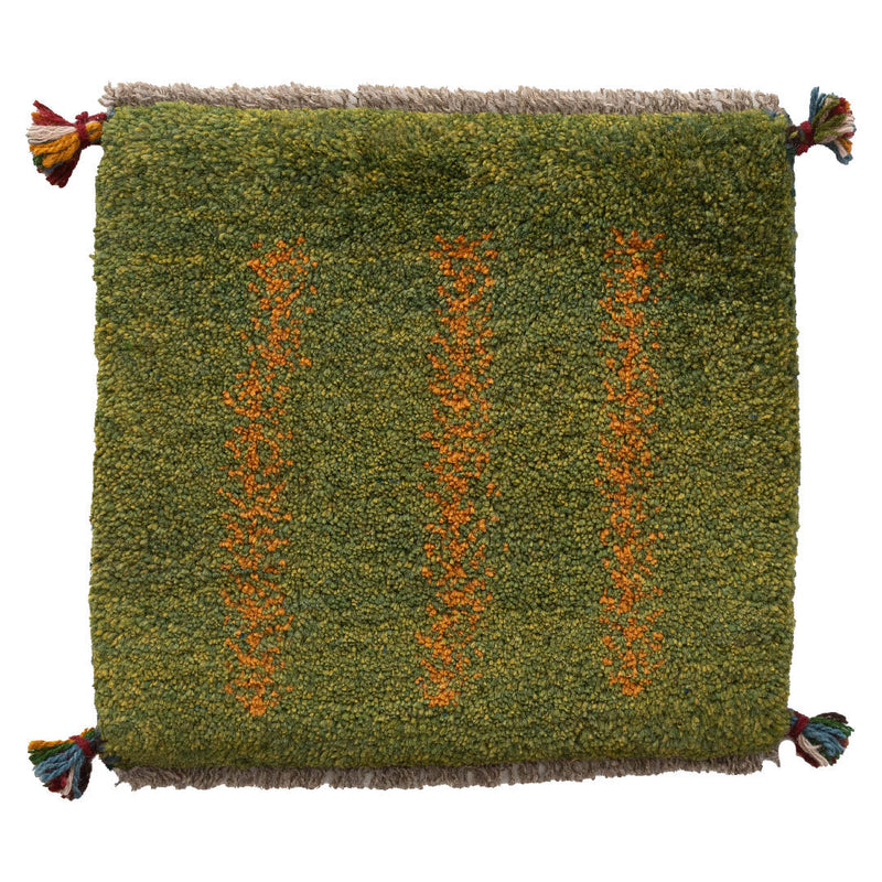 ギャッベ　ペルシャ手織り絨毯　座布団　40×38cm