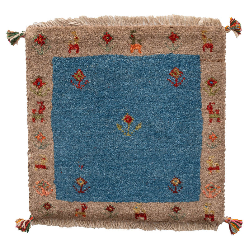 ギャッベ　ペルシャ手織り絨毯　座布団　45×45cm