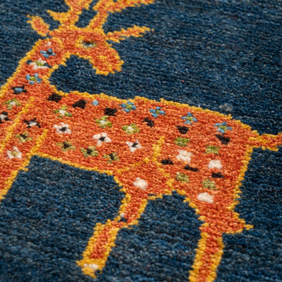 ギャッベ　ペルシャ手織り絨毯　座布団　44×44cm