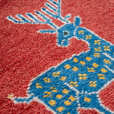 ギャッベ　ペルシャ手織り絨毯　座布団　42×45cm