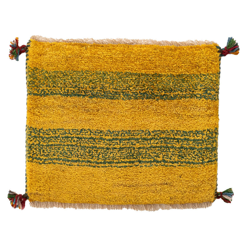 ギャッベ　ペルシャ手織り絨毯　座布団　43×37cm