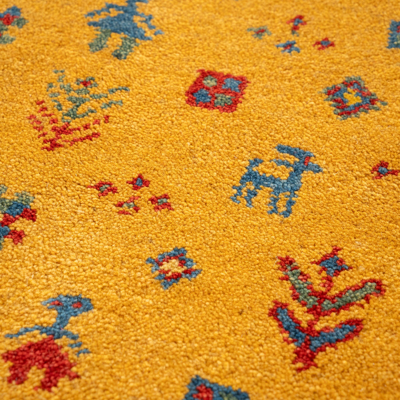 ギャッベ　ペルシャ手織り絨毯　座布団　43×43cm
