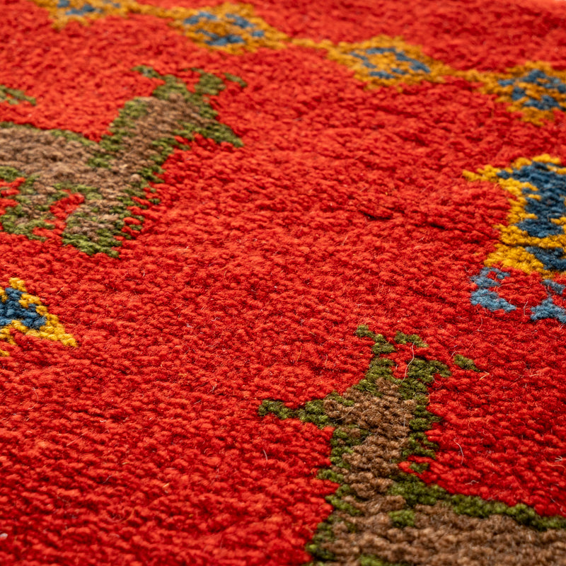 ギャッベ　ペルシャ手織り絨毯　座布団　43×42cm