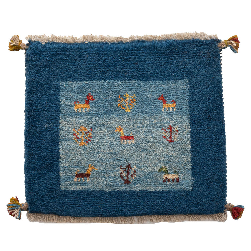 ギャッベ　ペルシャ手織り絨毯　座布団　45×40cm