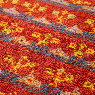 ギャッベ　ペルシャ手織り絨毯　座布団　47×40cm