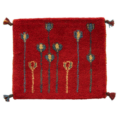 ギャッベ　ペルシャ手織り絨毯　座布団　44×39cm