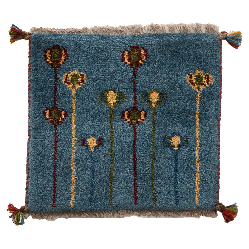 ギャッベ　ペルシャ手織り絨毯　座布団　41×38cm