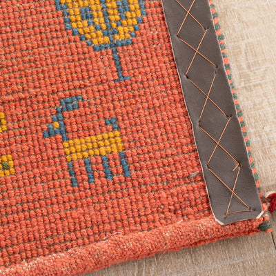 ギャッベ　ペルシャ手織り絨毯　座布団　40×40cm