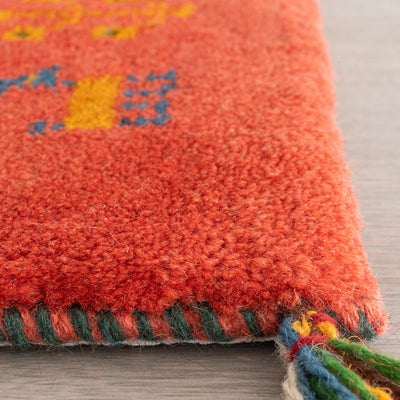 ギャッベ　ペルシャ手織り絨毯　座布団　40×40cm