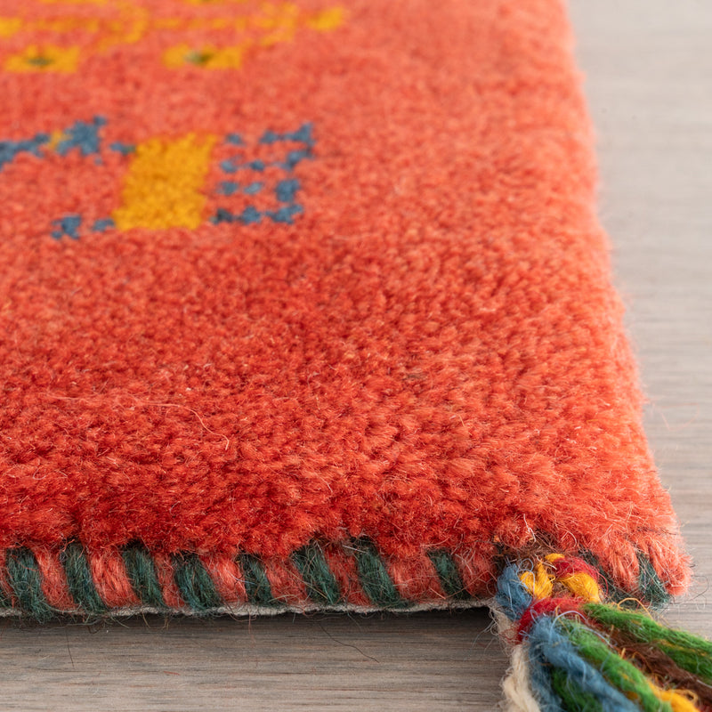 ギャッベ　ペルシャ手織り絨毯　座布団　40×40cm