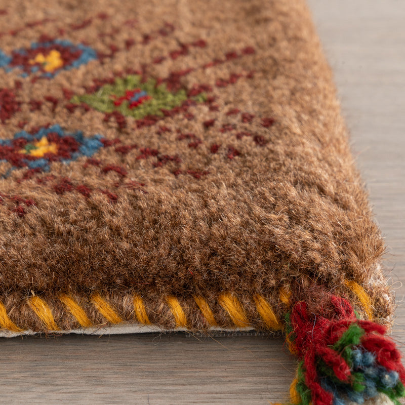 ギャッベ　ペルシャ手織り絨毯　座布団　45×41cm