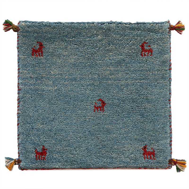 ギャッベ　ペルシャ手織り絨毯　座布団　42×41cm