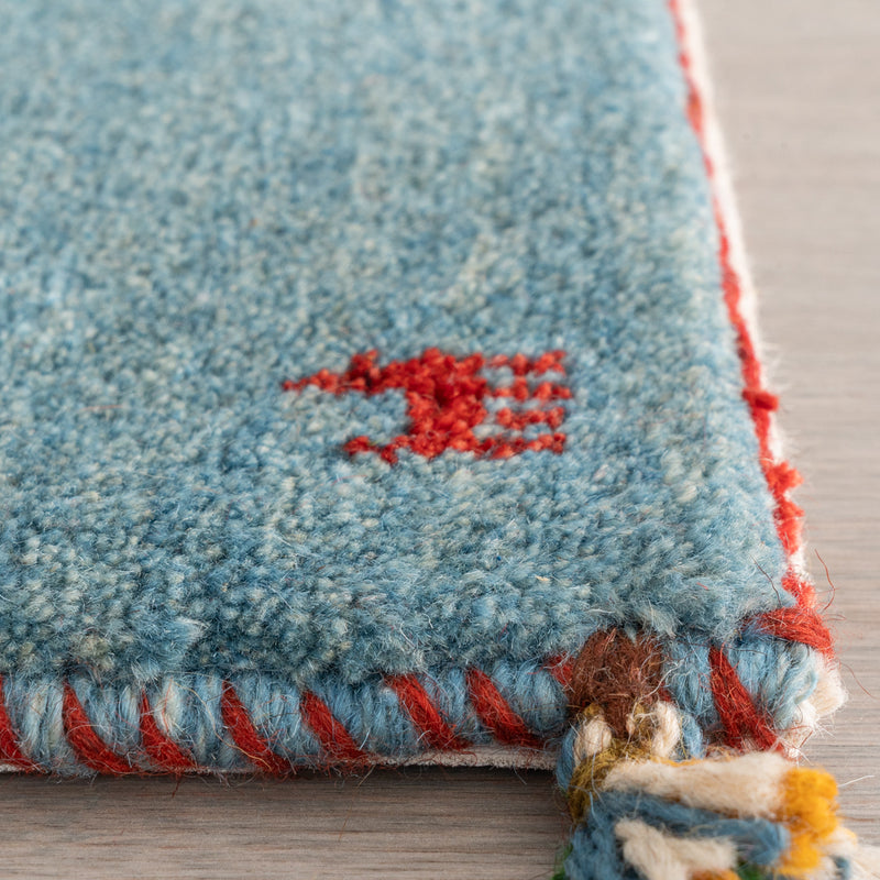 ギャッベ　ペルシャ手織り絨毯　座布団　42×41cm