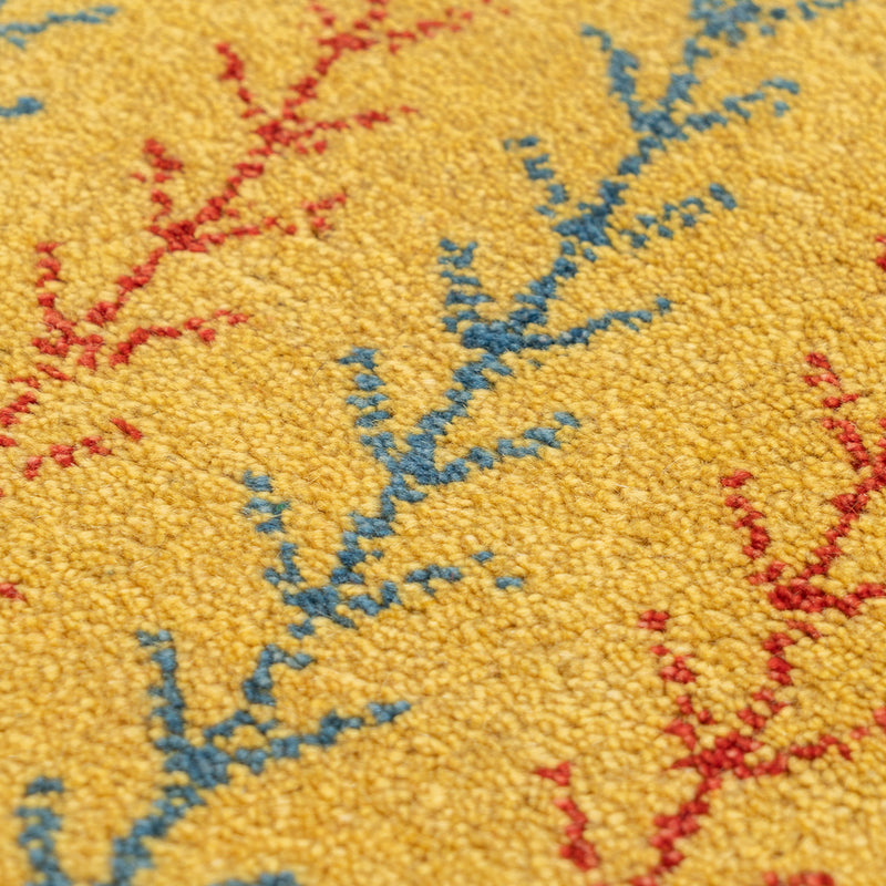 ギャッベ　ペルシャ手織り絨毯　座布団　42×43cm