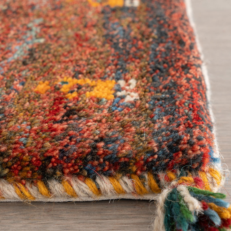 ギャッベ　ペルシャ手織り絨毯　座布団　42×44cm