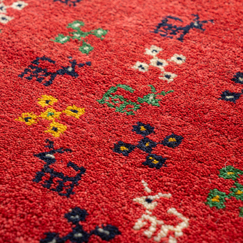 ギャッベ　ペルシャ手織り絨毯　座布団　46×42cm