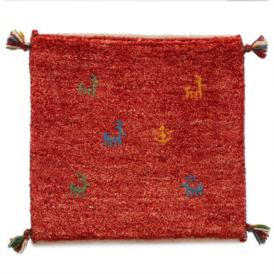 ギャッベ　ペルシャ手織り絨毯　座布団　43×43cm