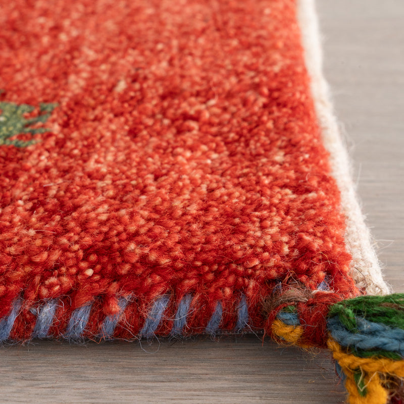 ギャッベ　ペルシャ手織り絨毯　座布団　43×43cm